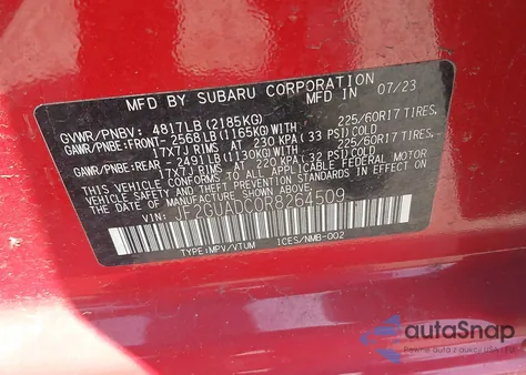 2024 Subaru Crosstrek Premium из США, поврежденный, VIN JF2GUADC0R8264509